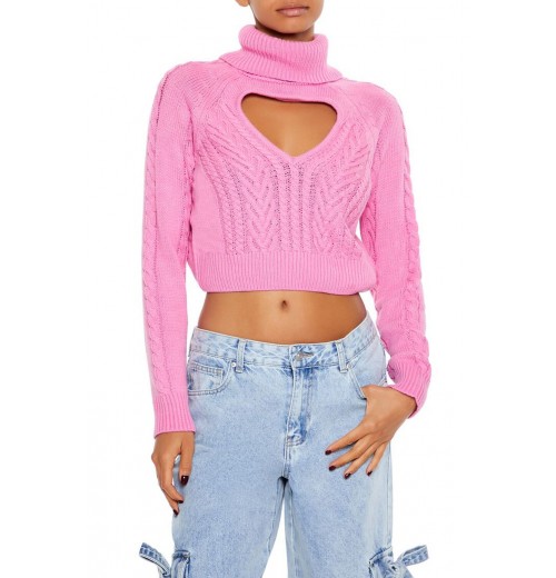 Heart Cutout Turtleneck Sweater Heart Cutout Turtleneck Sweater