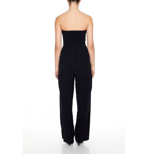 Belted Strapless Cargo Jumpsuit Belted Strapless Cargo Jumpsuit
