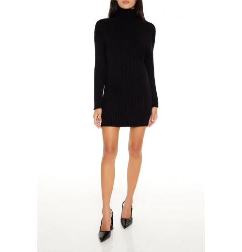 Turtleneck Mini Sweater Dress Turtleneck Mini Sweater Dress