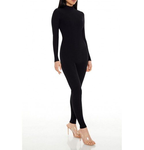 Fitted Mock Neck Jumpsuit Fitted Mock Neck Jumpsuit