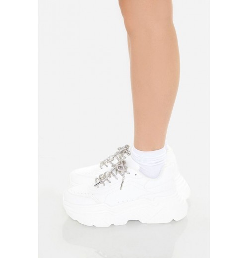 Glitter Lace-Up Platform Sneakers Glitter Lace-Up Platform Sneakers