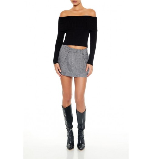 Ribbed Off-the-Shoulder Sweater Ribbed Off-the-Shoulder Sweater