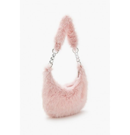 Faux Fur Crescent Shoulder Bag Faux Fur Crescent Shoulder Bag