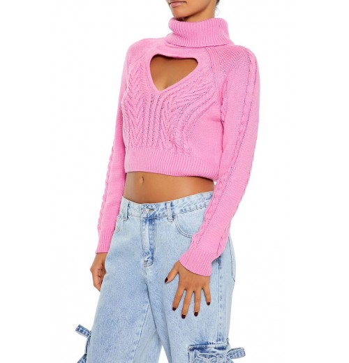 Heart Cutout Turtleneck Sweater Heart Cutout Turtleneck Sweater