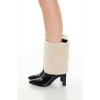 Faux Shearling Overlay Booties Faux Shearling Overlay Booties