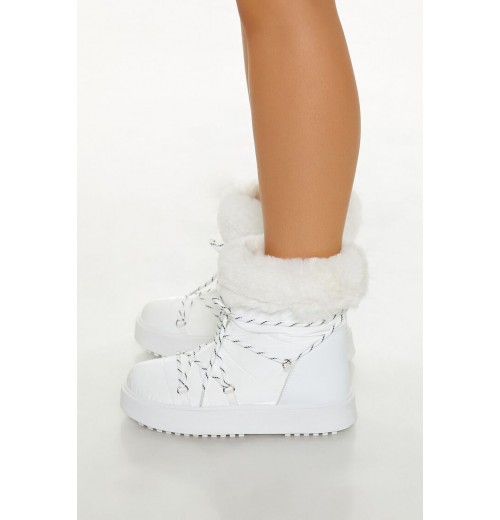 Faux Fur-Trim Lace-Up Booties Faux Fur-Trim Lace-Up Booties