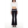 Striped Foldover Flare Leggings Striped Foldover Flare Leggings